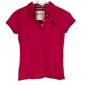 Abercrombie Kids Sonic Pink Y2K Polo Short Sleeve Shirt Size XL Preppy Cute
